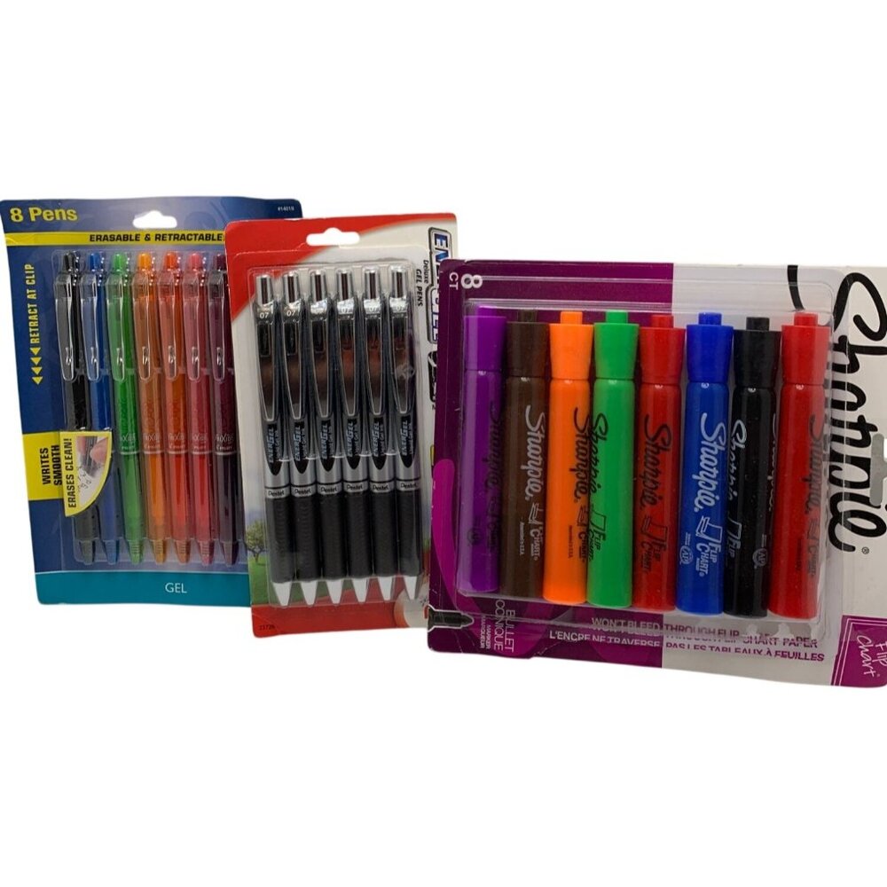 Pilot Pentel Sharpie Multi-Pack Pens & Markers Set - Gel Erasable Flip Chart 8 C